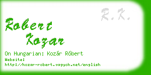 robert kozar business card