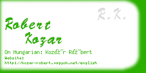 robert kozar business card